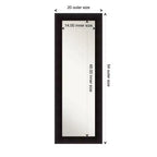 Specchio a figura intera da parete/porta con cornice in legno marrone espresso, rettangolare, singolo