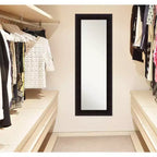 Specchio a figura intera da parete/porta con cornice in legno marrone espresso, rettangolare, singolo