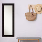 Specchio a figura intera da parete/porta con cornice in legno marrone espresso, rettangolare, singolo