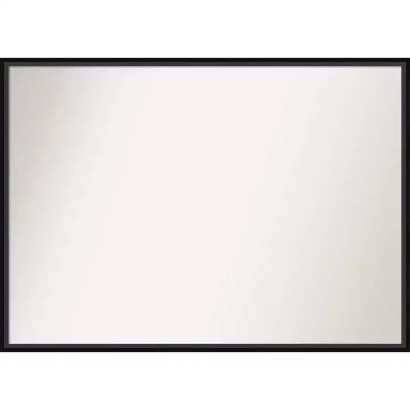 39" x 28" Non-Beveled Lucie Black Wood Wall Mirror - Amanti Art