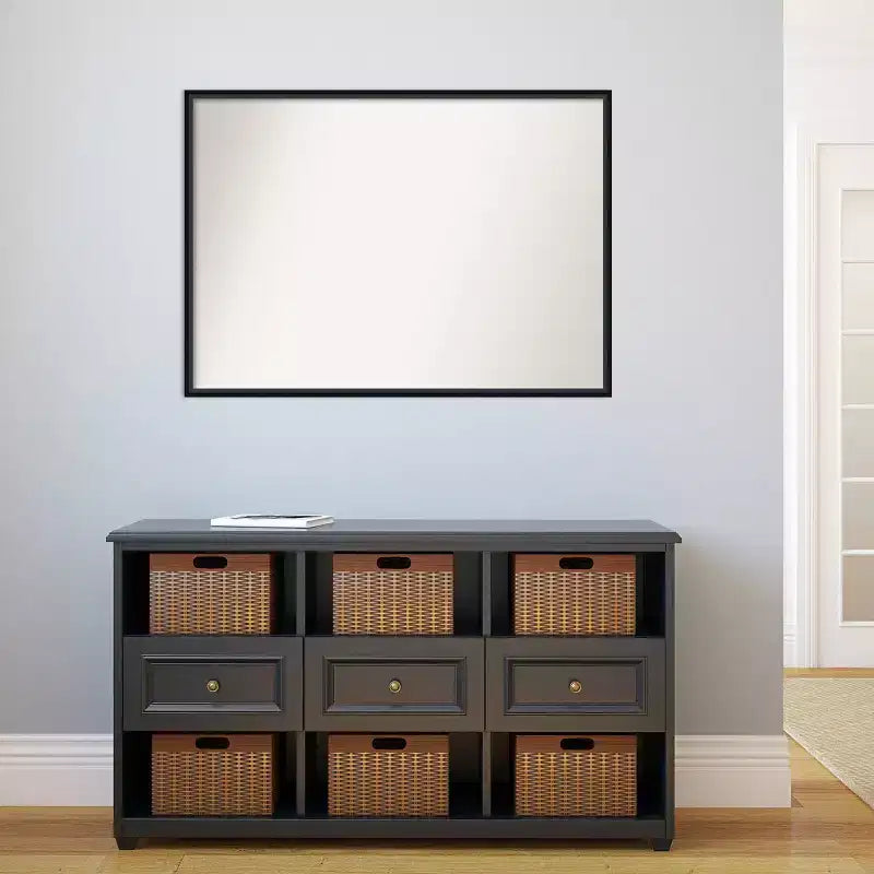 Specchio da parete rettangolare con cornice nera – Singolo