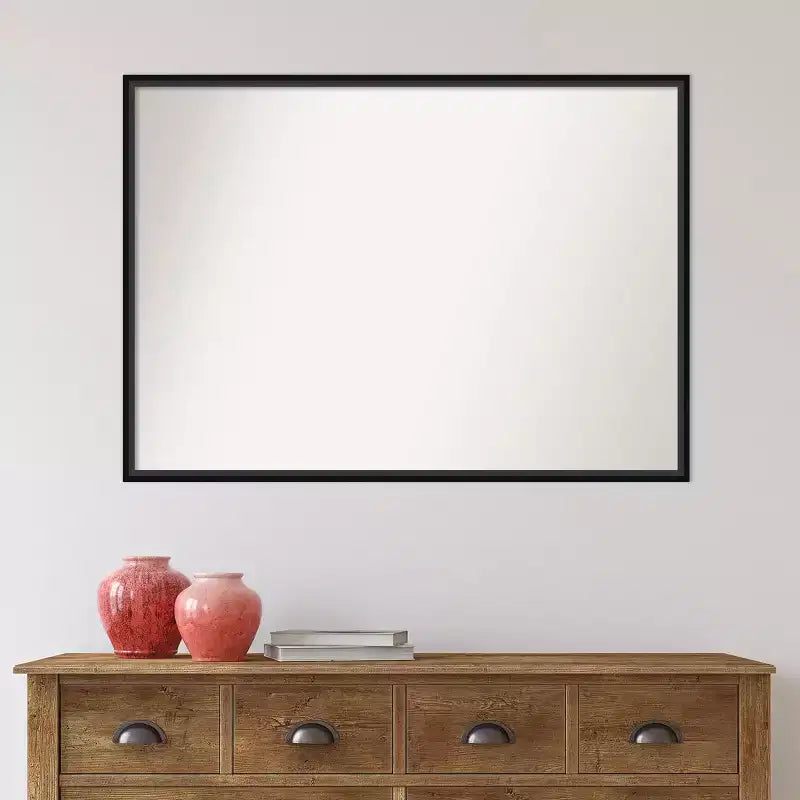Specchio da parete rettangolare con cornice nera – Singolo