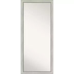 28" x 64" Non-Beveled Flair Silver Patina Leaner Mirror - Amanti Art