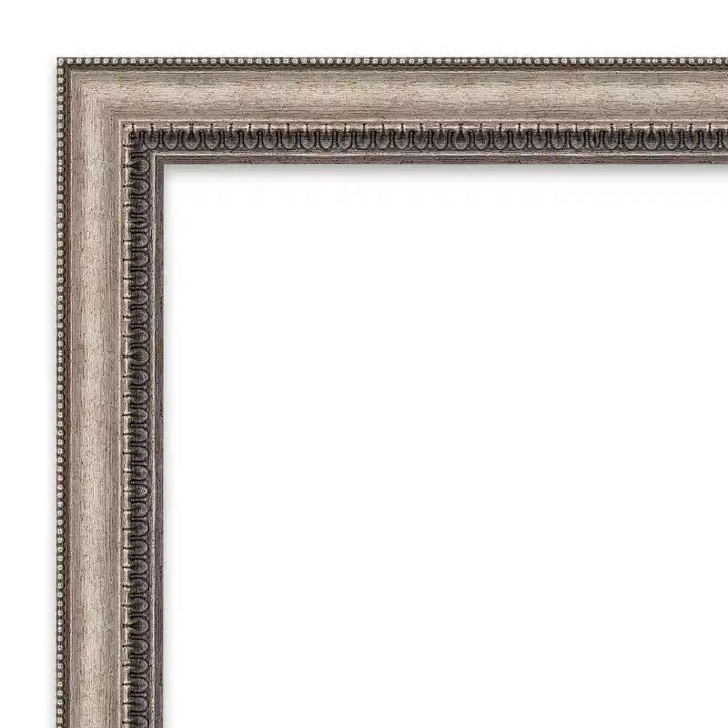 Specchio da parete rettangolare ornato color argento – Singolo, da parete