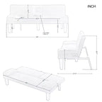 Divano sezionale modulare a L beige, 2 posti con chaise longue