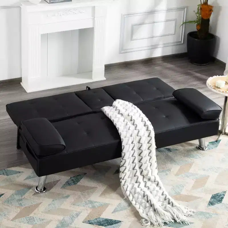Divano sezionale modulare a L beige, 2 posti con chaise longue