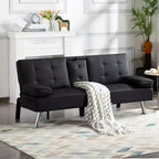 Divano sezionale modulare a L beige, 2 posti con chaise longue