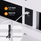 Letto a castello singolo su singolo bianco con luci a LED e ricarica USB, per 2 persone