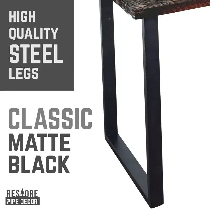 Scrivania in legno nero con gambe quadre in metallo, 1 persona
