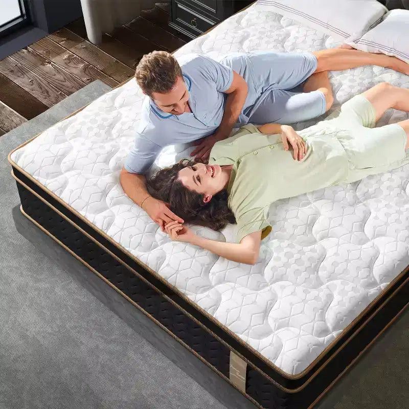Materasso Ibrido Bianco – Molle Insacchettate e Gel Foam, 1 Posto