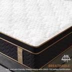 Materasso Ibrido Bianco – Molle Insacchettate e Gel Foam, 1 Posto