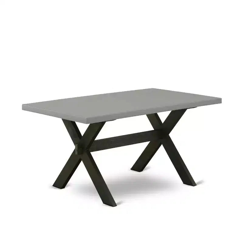 Set da pranzo rettangolare 5 pezzi in rovere naturale per 4 persone con sedie imbottite