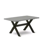 Set da pranzo rettangolare 5 pezzi in rovere naturale per 4 persone con sedie imbottite