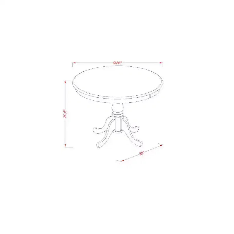 Set tavolo da pranzo rotondo bianco lino, 4 posti, 5 pezzi