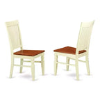 Set da pranzo rotondo con finitura ciliegio, legno e similpelle, 4 posti, 5 pezzi