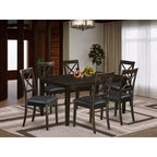 Set da pranzo quadrato Cappuccino, 7 pezzi, 6 posti