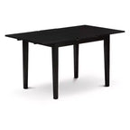 Set tavolo da pranzo rettangolare nero in legno, sedie in similpelle, 2 posti, 3 pezzi