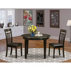 Set tavolo da pranzo quadrato in legno marrone, 3 pezzi, 4 posti