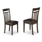Set tavolo da pranzo quadrato in legno marrone, 3 pezzi, 4 posti