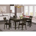 Set da pranzo allungabile in legno marrone e similpelle, stile Art Déco, posti a sedere fino a 6