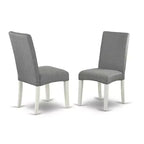Set da pranzo 3 pezzi in lino bianco, schienale alto, 2 posti