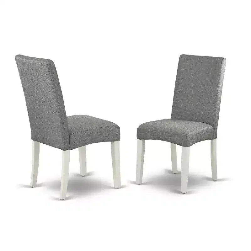 Set da pranzo 3 pezzi in lino bianco, schienale alto, 2 posti