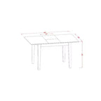 Set da pranzo in 5 pezzi in legno marrone sella e similpelle, 4 posti a sedere