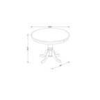 Set da pranzo in mogano 3 pezzi, tavolo con base a piedistallo e sedie con braccioli in similpelle, 2 posti a sedere