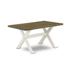Set tavolo da pranzo rotondo in legno, marrone scuro, 6 posti, 7 pezzi