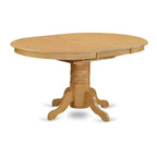 HomeStock 7-Piece Oval Natural Oak Finish Solid Wood Top Dining Table with 6 Chairs