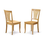 Set da pranzo rotondo in rovere da 7 pezzi con 6 sedie in similpelle