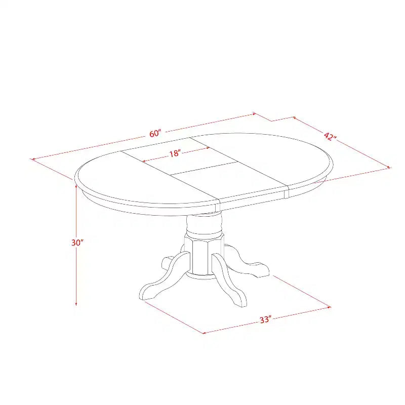 Set da pranzo rotondo in rovere da 7 pezzi con 6 sedie in similpelle