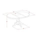 Set da pranzo rotondo in rovere da 7 pezzi con 6 sedie in similpelle
