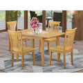 Set da pranzo 5 pezzi in rovere naturale, 4 posti