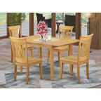 Set da pranzo 5 pezzi in rovere naturale, 4 posti