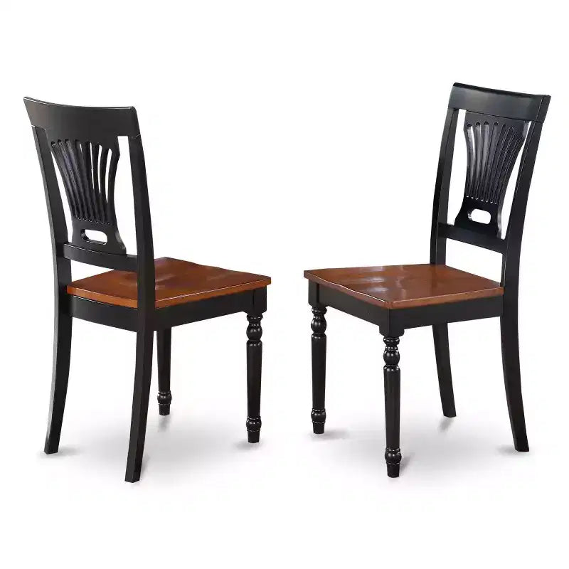 Set da pranzo 5 pezzi nero e ciliegio – Telaio in legno, sedie in similpelle, 5 posti