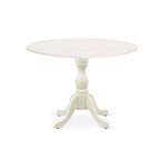 Set da pranzo rotondo bianco 5 pezzi, 4 posti – Tavolo in legno e sedie con braccioli in similpelle