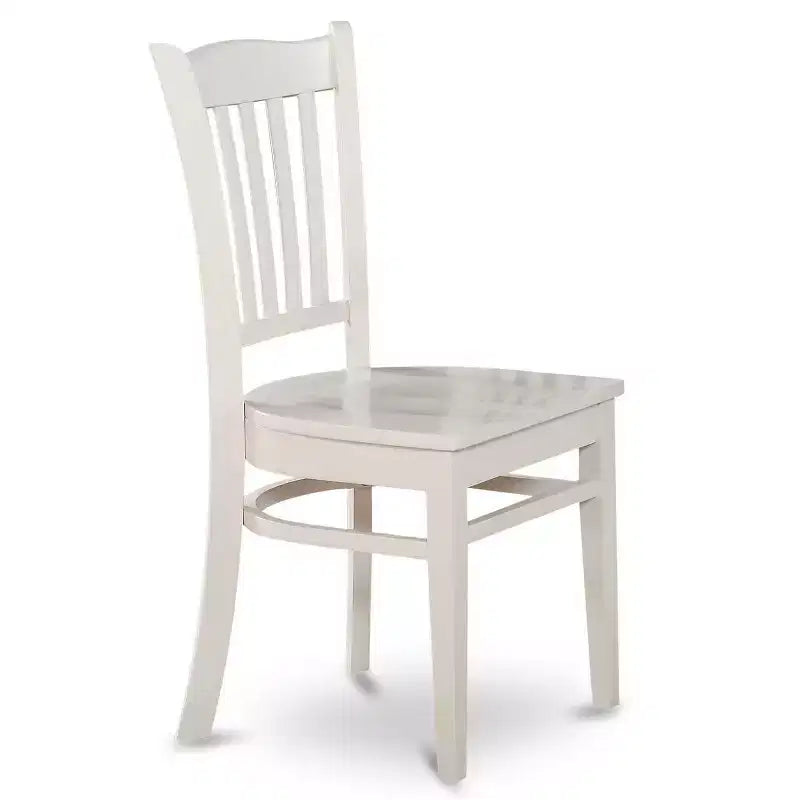 Set da pranzo rotondo bianco 5 pezzi, 4 posti – Tavolo in legno e sedie con braccioli in similpelle