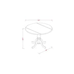 Set da pranzo rotondo bianco 5 pezzi, 4 posti – Tavolo in legno e sedie con braccioli in similpelle