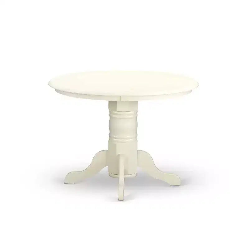 Set tavolo da pranzo rotondo panna e ciliegio, 4 posti, 5 pezzi