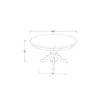 Set tavolo da pranzo rotondo panna e ciliegio, 4 posti, 5 pezzi