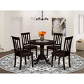 Set da pranzo cappuccino rotondo 5 pezzi, 4 posti a sedere