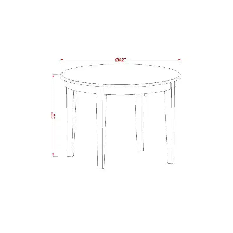 Set da pranzo rotondo, bianco lino, piano in legno, 4 posti, 5 pezzi