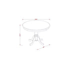 Set da Pranzo Rotondo 5 Pezzi, Bianco Antico e Ciliegio, 4 Posti, Sedie in Similpelle