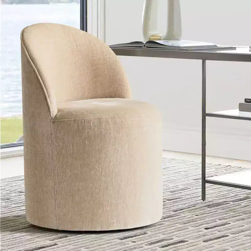 Sedia da pranzo con ruote in ciniglia – Set da 2 | Beige / Nero / Marrone / Verde salvia / Verde oliva / Terra / Brie