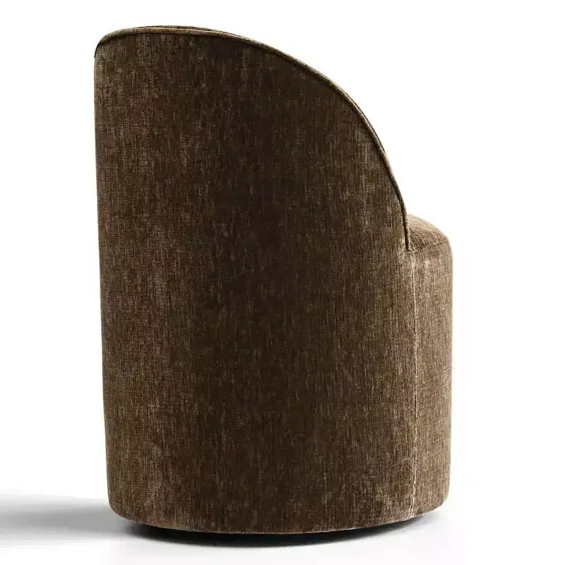 Sedia da pranzo con ruote in ciniglia – Set da 2 | Beige / Nero / Marrone / Verde salvia / Verde oliva / Terra / Brie