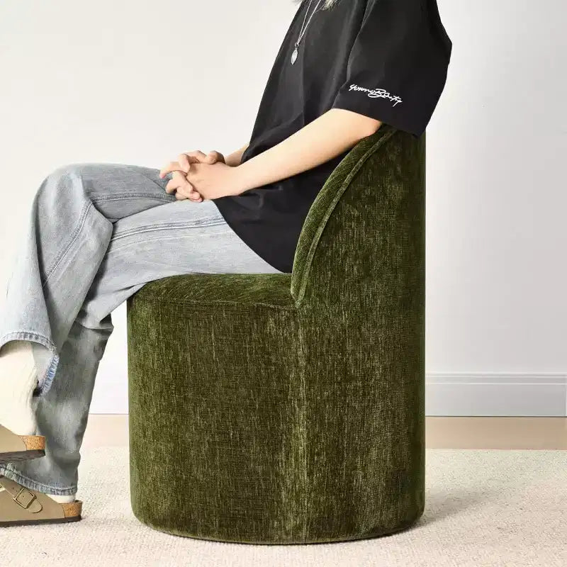 Sedia da pranzo con ruote in ciniglia – Set da 2 | Beige / Nero / Marrone / Verde salvia / Verde oliva / Terra / Brie
