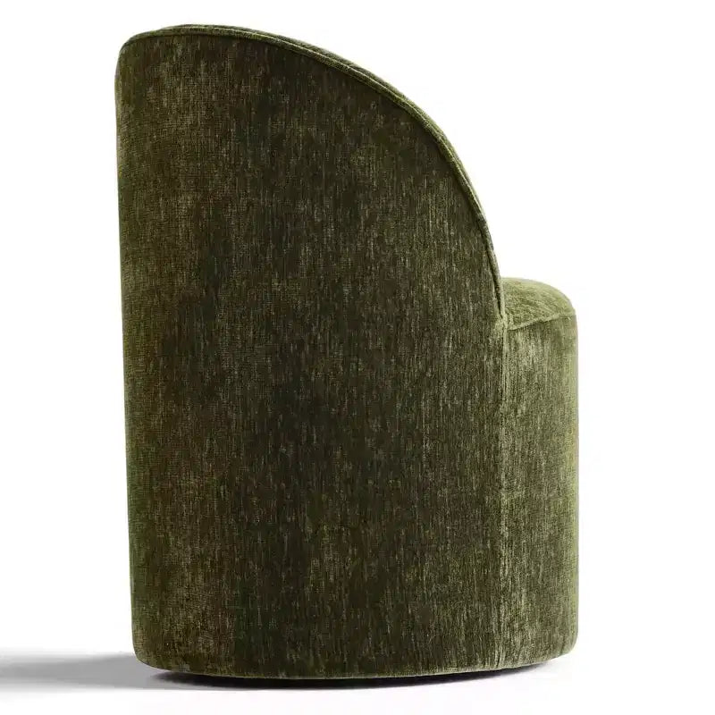 Sedia da pranzo con ruote in ciniglia – Set da 2 | Beige / Nero / Marrone / Verde salvia / Verde oliva / Terra / Brie