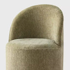Sedia da pranzo con ruote in ciniglia – Set da 2 | Beige / Nero / Marrone / Verde salvia / Verde oliva / Terra / Brie