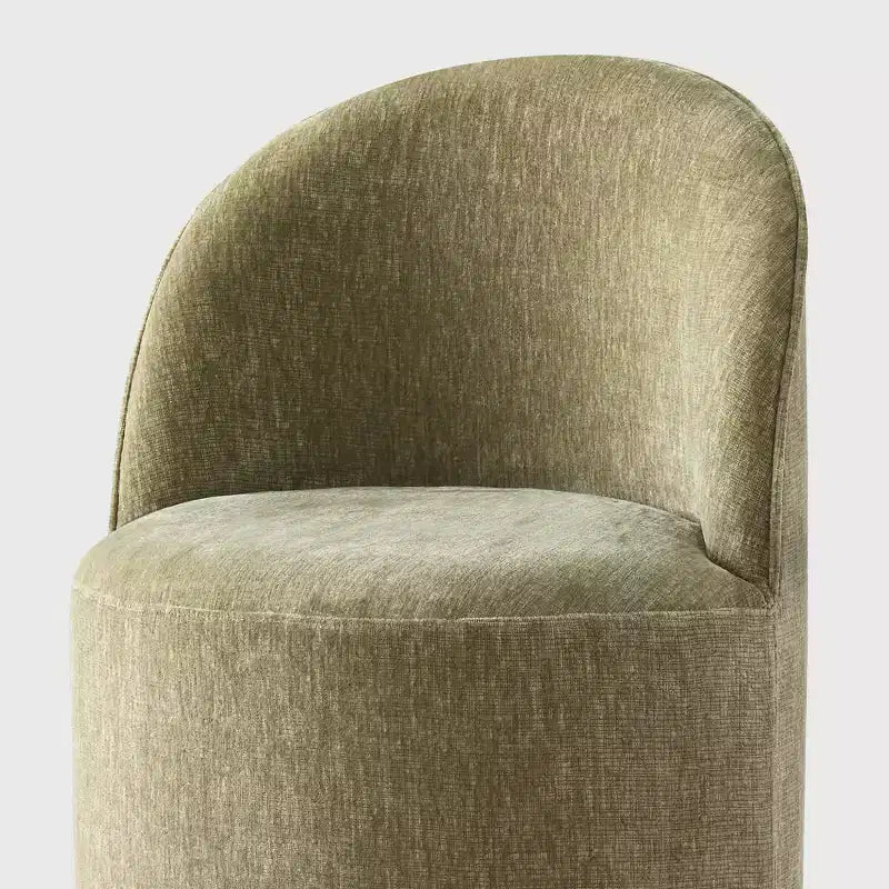 Sedia da pranzo con ruote in ciniglia – Set da 2 | Beige / Nero / Marrone / Verde salvia / Verde oliva / Terra / Brie